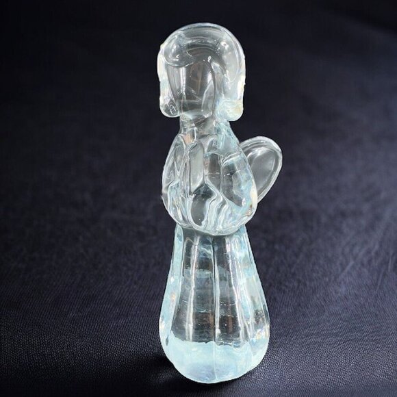 Vintage Clear Art Glass Praying Angel Figurine Paperweight Sculpture Glass VTG - Picture 1 of 15